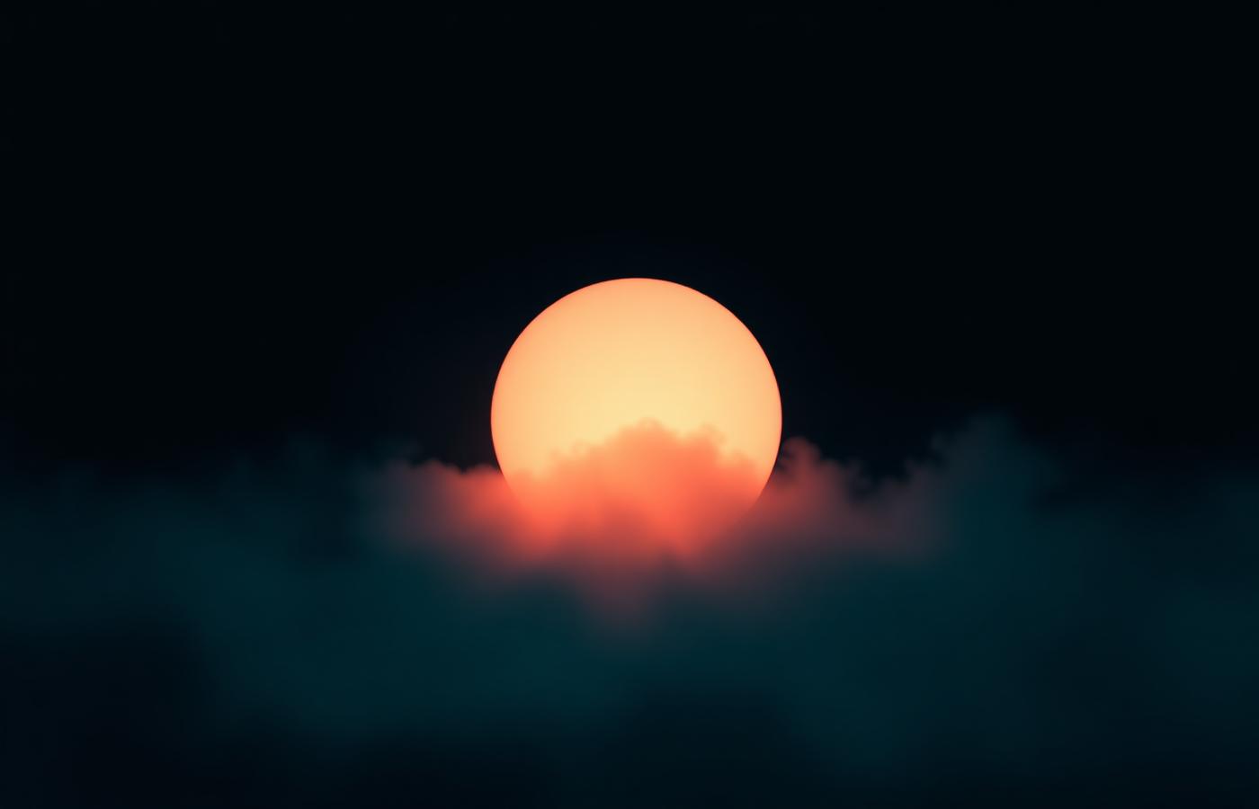 A soft glow of light in a calm night sky
